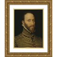 thumbnail image 1 of Frans Pourbus The Elder 12x14 Gold Ornate Wood Frame and Double Matted Museum Art Print Titled - Portrait of a Knight of the Order of Calatrava, Probably of the Sorias or Soreau Lineage (Sorel) (, 1 of 4