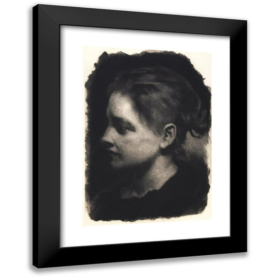 Frans Schwartz 11x14 Black Modern Framed Museum Art Print Titled - Young Girl in Profile with Stroked Hair (1898 - 1899)