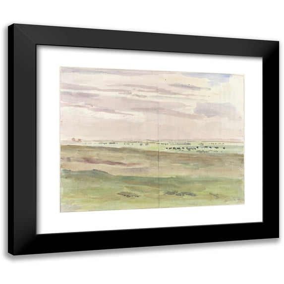 Frans Smissaert 24x20 Black Modern Framed Museum Art Print Titled - Weidelandschap Met Kudden (1872 - 1944)