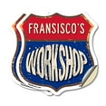 thumbnail image 1 of Fransisco's Workshop (2 Pack) 18 inch X 18 inch Shield Shaped Heavy Duty 3.2 mil Vinyl Decals Weather Resistant, UV Protected To last, Gift for Dads and Uncles Classic Americana Crafted, 1 of 6