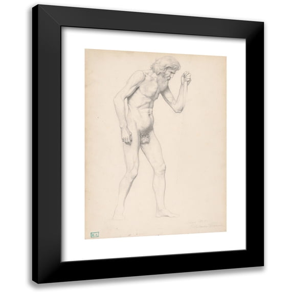 František Klimkovič 11x14 Black Modern Framed Museum Art Print Titled - Study of an Old Man's Act
