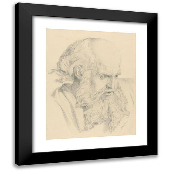 František Klimkovič 15x18 Black Modern Framed Museum Art Print Titled - The Head of an Old Man
