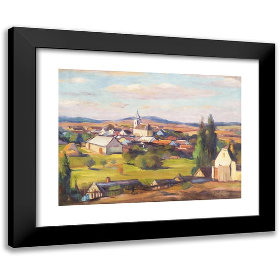 František Šindelář 24x19 Black Modern Framed Museum Art Print Titled - Lukov Near Moravske Budějovice