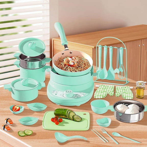 Frantlna Kids Cooking Sets Green Real Kitchen for Food Making Educational Toys Ages 8-12