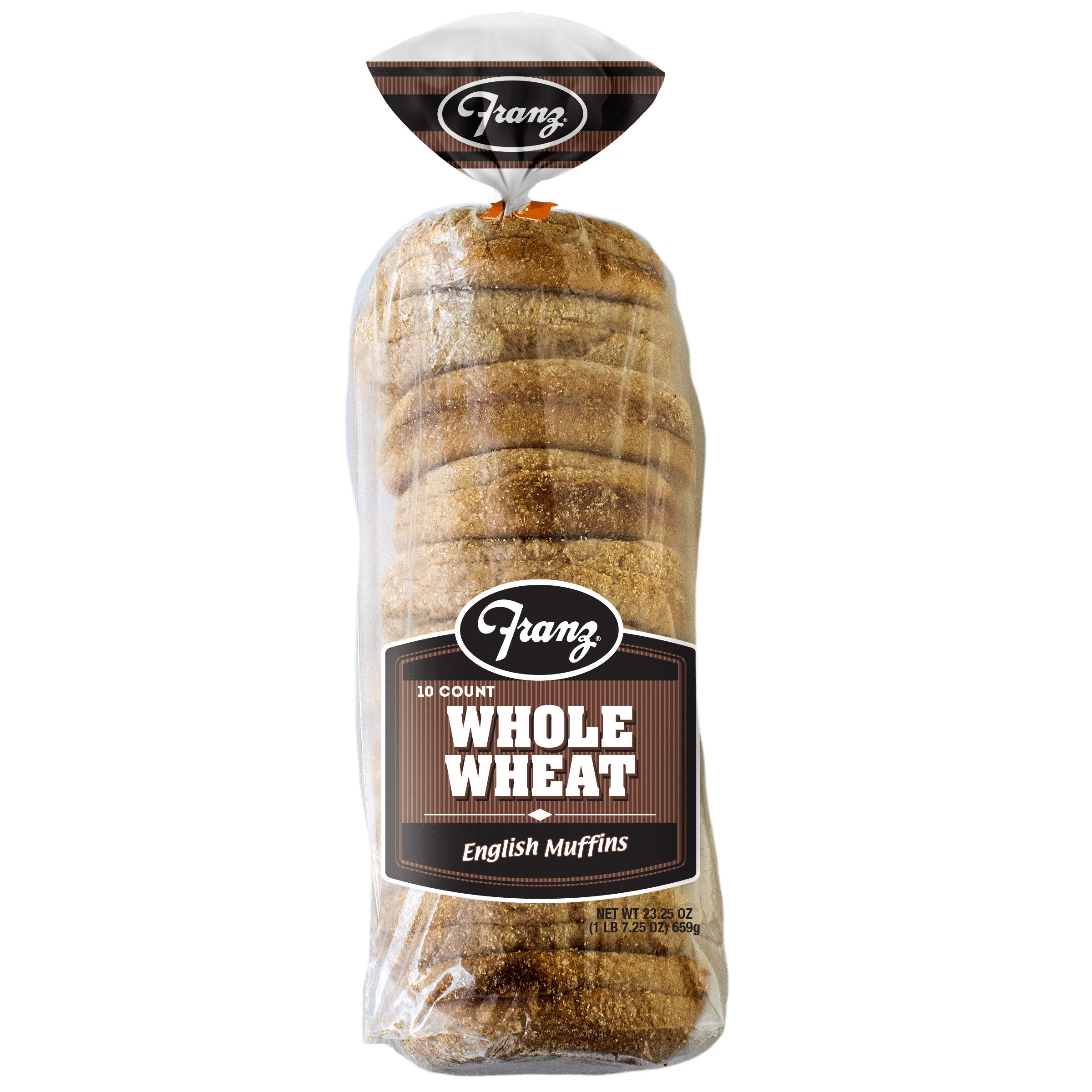 Franz 100% Whole Wheat English Muffins, 23.25 oz, 10 Count