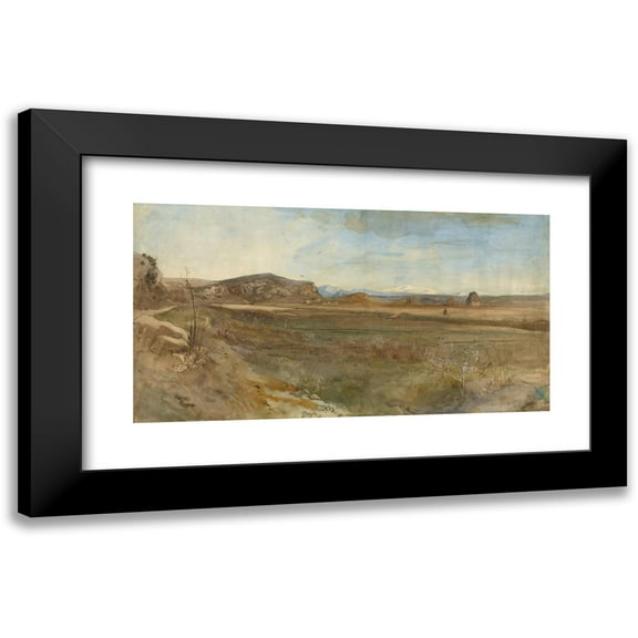 Franz Albert Venus 14x9 Black Modern Framed Museum Art Print Titled - Landscape on the Via Flaminia Campaign (1869)