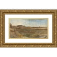 thumbnail image 1 of Franz Albert Venus 24x15 Gold Ornate Framed and Double Matted Museum Art Print Titled - Landscape on the Via Flaminia Campaign (1869), 1 of 4