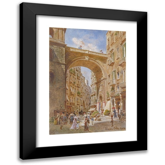 Franz Alt 11x14 Black Modern Framed Museum Art Print Titled - Naples Chiaia Bridge (1904)