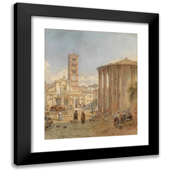 Franz Alt 15x18 Black Modern Framed Museum Art Print Titled - Rom Forum Boarium (1859)