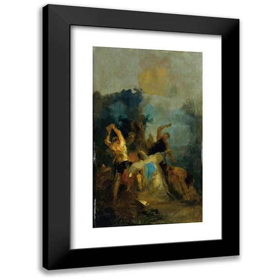 Franz Anton Maulbertsch 10x14 Black Modern Framed Museum Art Print Titled - The Stoning of St. Stephanus (1782-1783)