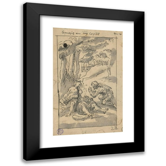 Franz Aspruck 13x18 Black Modern Framed Museum Art Print Titled - Adam and Eve Weep the Dead Abel