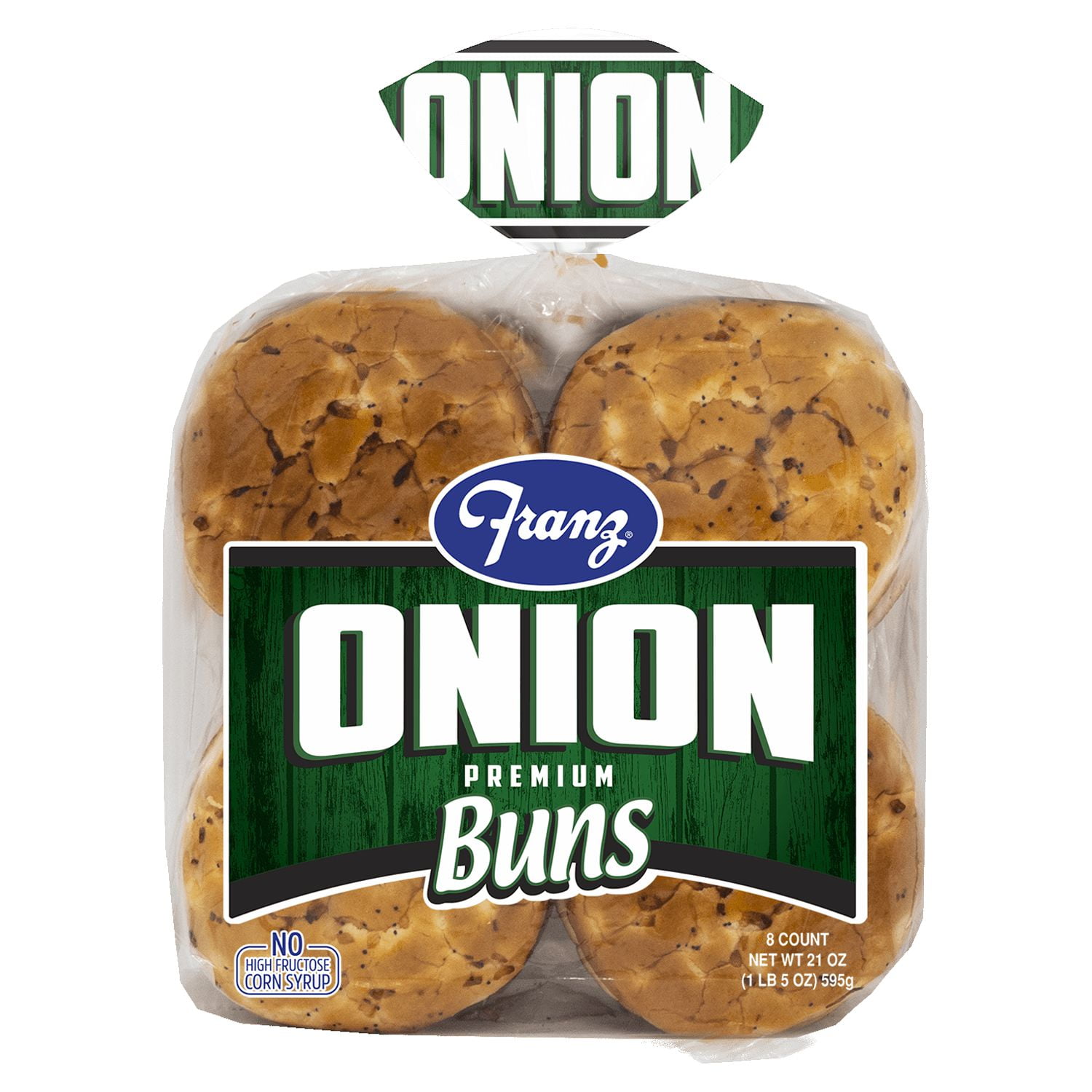 Franz BBQ Sweet Onion Hamburger Buns, 21 oz, 8 Count