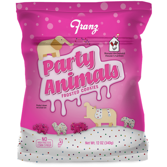 Franz Bake Shoppe Frosted Party Animals Cookies, 12 Oz.