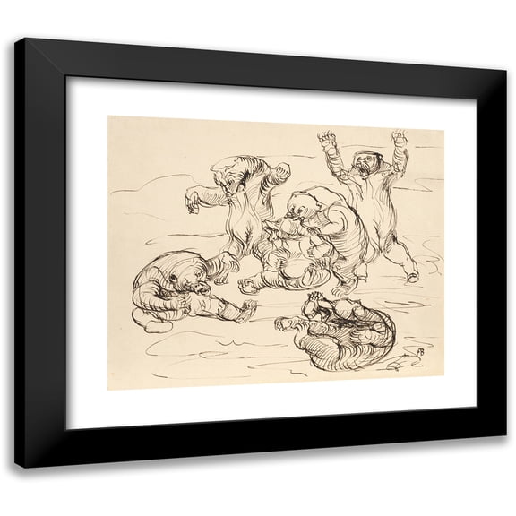 Franz Barwig the Elder 14x12 Black Modern Framed Museum Art Print Titled - Bearing Bear (1909)