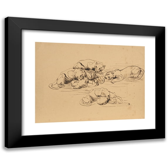 Franz Barwig the Elder 18x14 Black Modern Framed Museum Art Print Titled - Retening Sundapanther (1906-1907)