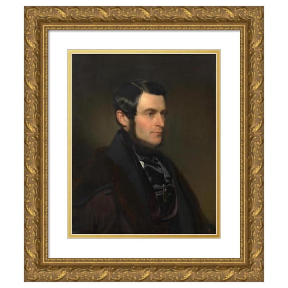 Franz Eybl 12x14 Gold Ornate Wood Frame and Double Matted Museum Art Print Titled - Moritz Graf Fries D. J. (1845)