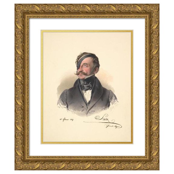 Franz Eybl 15x18 Gold Ornate Wood Frame and Double Matted Museum Art Print Titled - Francois Henne Heighing to Stassians (1837)