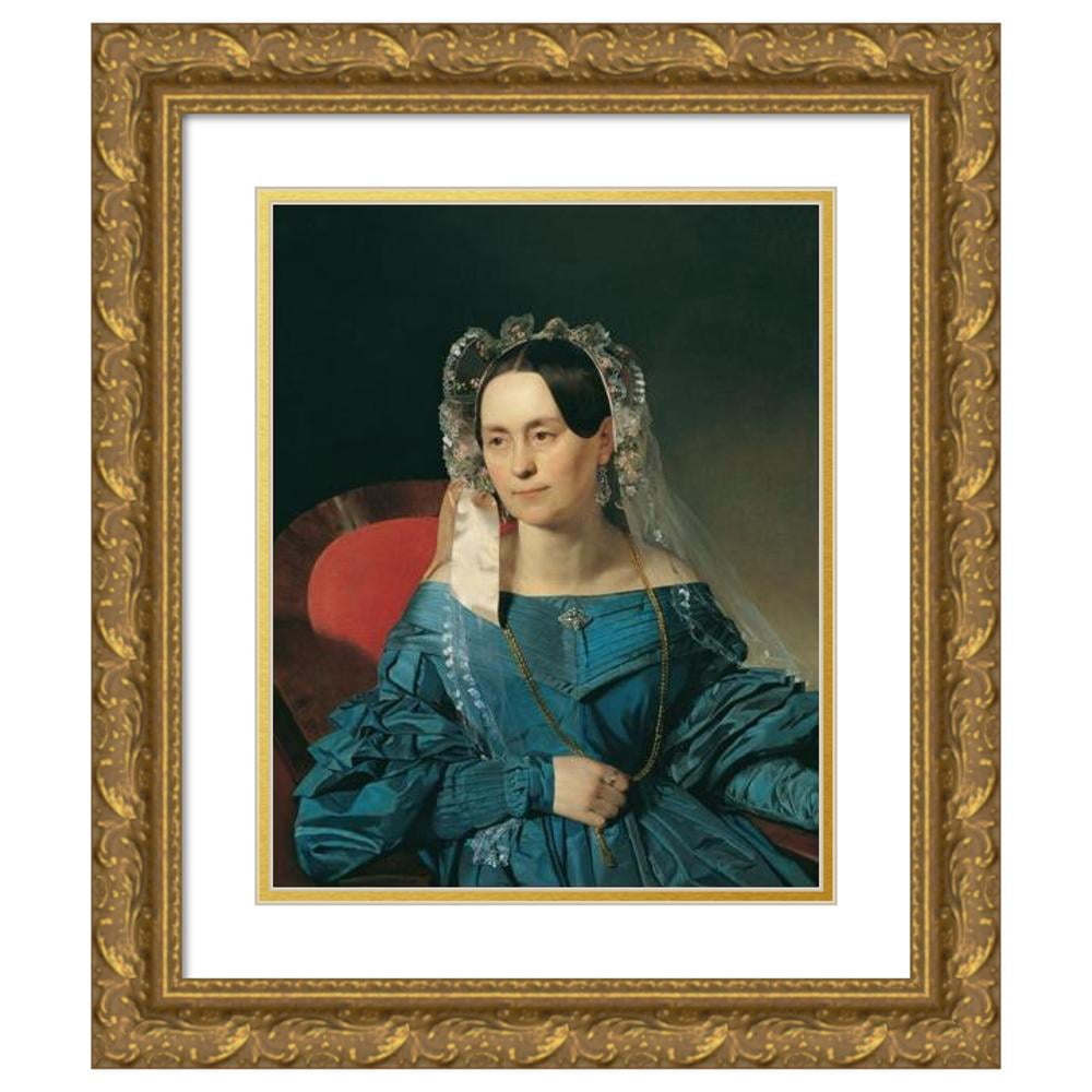 Franz Eybl 15x18 Black Ornate Wood Framed Double Matted Museum Art Print  Titled - Lady in a Blue Dress (1839) - Walmart.com