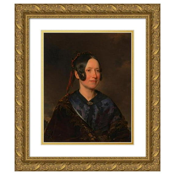 Franz Eybl 20x23 Gold Ornate Framed and Double Matted Museum Art Print Titled - Sofie Fick (Sister -In -Law of Rudolf Von Arthaber) (1845)