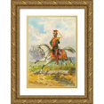 thumbnail image 1 of Franz Gerasch 11x14 Gold Ornate Wood Frame and Double Matted Museum Art Print Titled - Soldier on Horse 5, 1 of 4