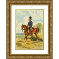 thumbnail image 1 of Franz Gerasch 14x18 Gold Ornate Wood Frame and Double Matted Museum Art Print Titled - Soldier on Horseback, 1 of 4