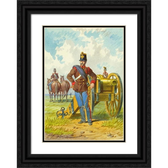 Franz Gerasch 18x24 Black Ornate Framed Double Matted Museum Art Print Titled: Soldier 6