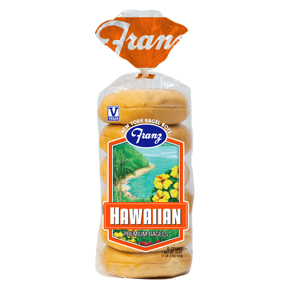 Franz Hawaiian Premium Bagels, 18 oz, 6 Count