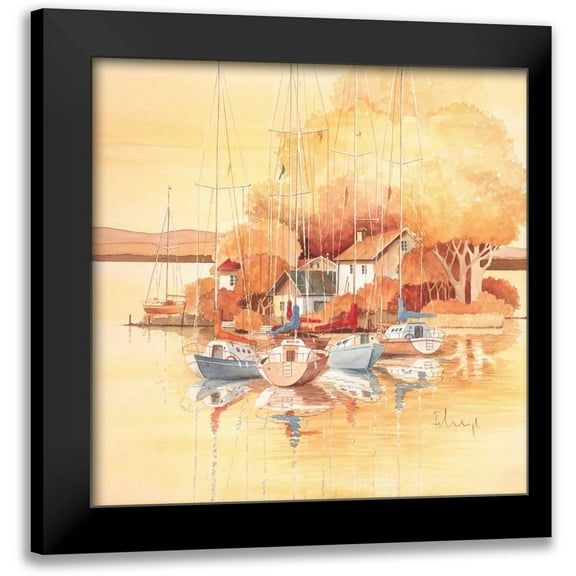 Franz, Heigl 12x12 Black Modern Framed Museum Art Print Titled - Seaside I
