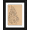 thumbnail image 1 of Franz Johann Heinrich Nadorp 11x14 Black Ornate Wood Framed Double Matted Museum Art Print Titled: Album with Views of Rome and Surroundings, Landscape Studies, Page 13A: Trees, 1 of 5