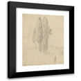 thumbnail image 1 of Franz Johann Heinrich Nadorp 12x14 Black Modern Framed Museum Art Print Titled - Album with Views of Rome and Surroundings, Landscape Studies, Page 20A: Trees, 1 of 5