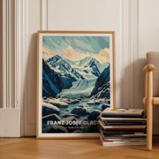 Franz Josef Glacier Poster, New Zealand Landscape Art, Travel Inspired Wall Decor, Home Office Artwork Wall Art, Modern Wall Decor, 8x12 UNFRAMED