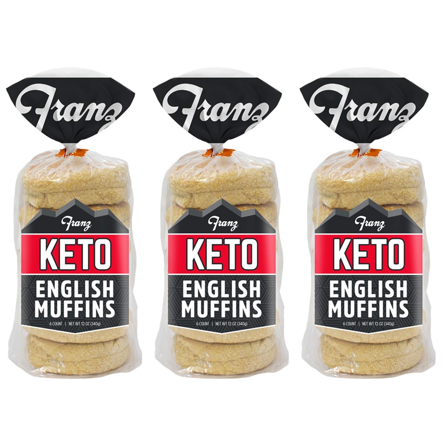 Franz Keto English Muffin, 3 Pack, 4g Net Carb, Super Soft, High Protein, High Fiber, Low Carb Bread, Freshly Baked, Protein Bread, Plant-Based