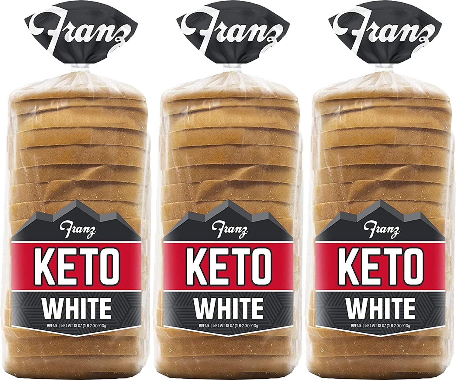 Franz Keto White Bread (3Pack) 1.125 lbs, Net Carb 1g
