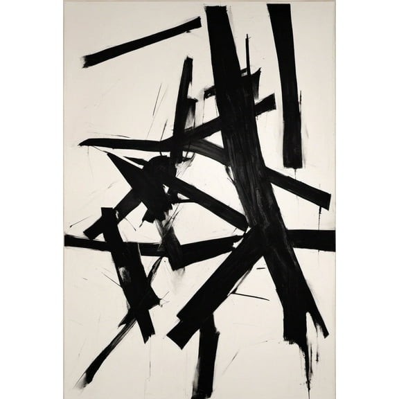 Franz Kline Style Abstract Painting III - 12" x 18" Art Print Wall Decor