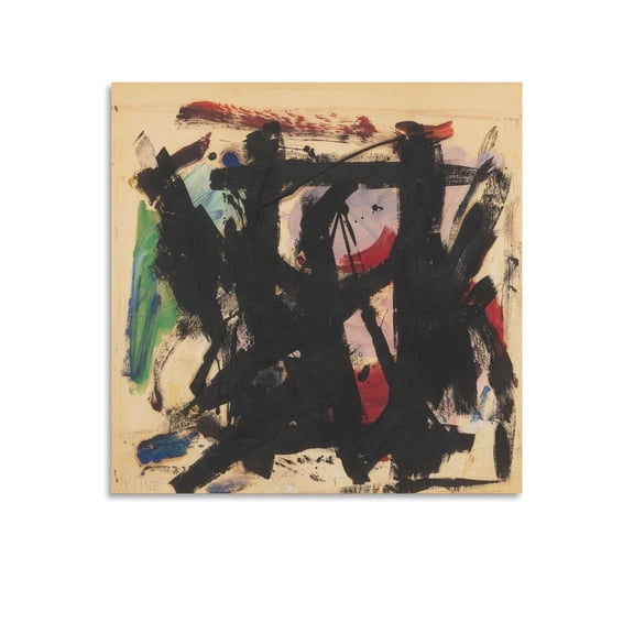 Franz Kline Untitled Large Canvas Printing Famous Paintings Wall Decoration Painting Artwork Canvas Wall Art Poster Decorative Bedroom Modern Home Print Picture Artworks Posters 16x16inch(40x40cm)