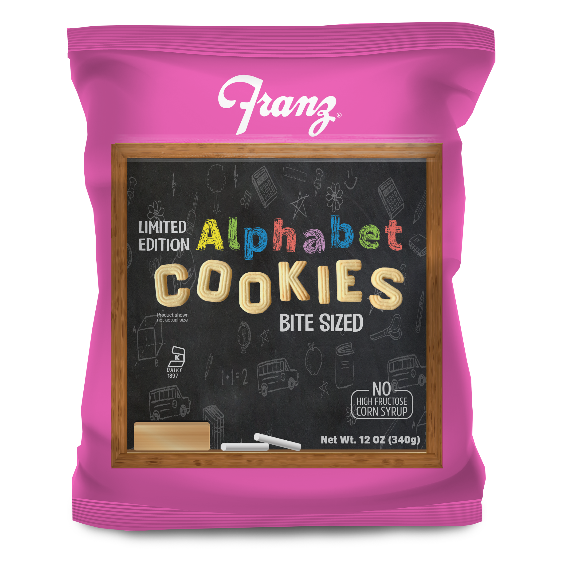 Franz Limited Edition Alphabet Cookie Bag, 12 oz
