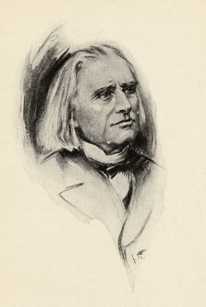 Franz Liszt 1811-1886 Hungarian Pianist And Composer Portrait By Chase Emerson American Artist 1874-1922 Canvas Art - Ken Welsh Design Pics (24 x 36)