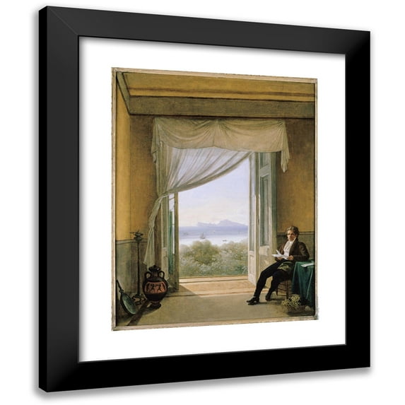 Franz Ludwig Catel 19x24 Black Modern Framed Museum Art Print Titled - Schinkel in Naples (1824)