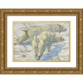 thumbnail image 1 of Franz Marc 18x14 Gold Ornate Wood Frame and Double Matted Museum Art Print Titled - Siberian Dogs in the Snow (1909-1910), 1 of 4