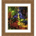 thumbnail image 1 of Franz Marc 2x Matted 20x22 Gold Ornate Framed Art Print 'Deer in the Forest II', 1 of 2