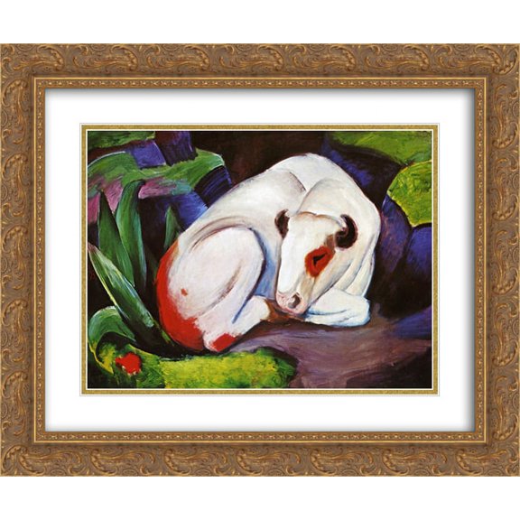 Franz Marc 2x Matted 24x20 Gold Ornate Framed Art Print 'The Steer (The Bull)'