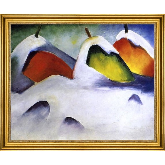 Franz Marc Haystacks in the Snow - 16" x 20" Framed Premium Canvas Print
