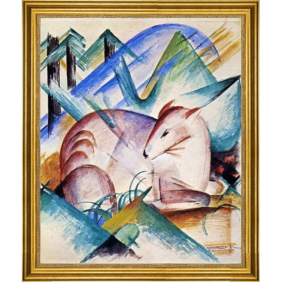 Franz Marc Red Deer - 16" x 20" Framed Premium Canvas Print