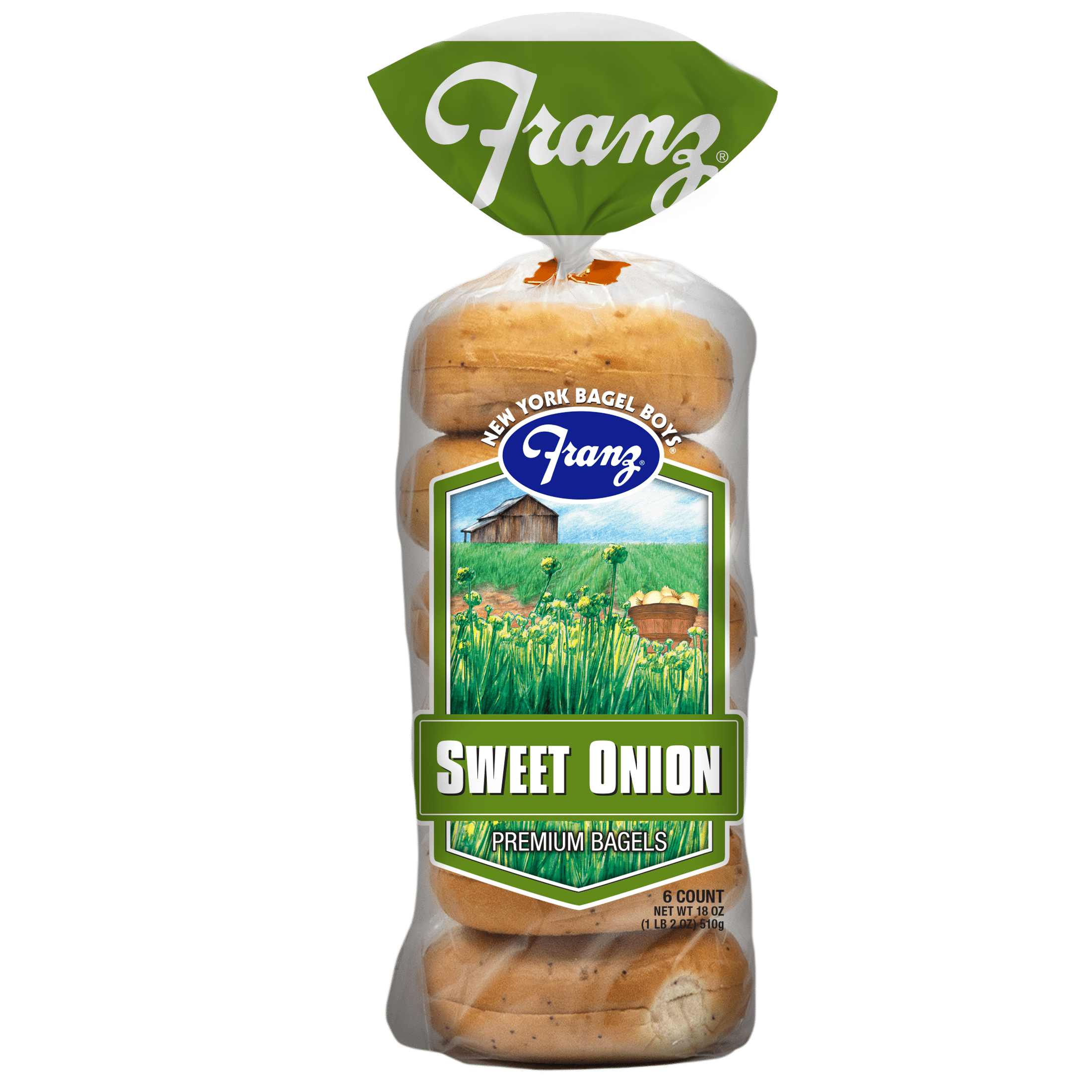 Franz Premium Sweet Onion Bagels, 18 oz, 6 Count
