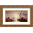 thumbnail image 1 of Franz Richard Unterberger 2x Matted 24x16 Gold Ornate Framed Art Print 'View of St George's, Venice', 1 of 2