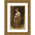 thumbnail image 1 of Franz Rumpler 11x14 Gold Ornate Wood Frame and Double Matted Museum Art Print Titled - Female Act (1877), 1 of 4