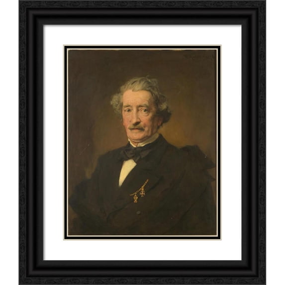 Franz Rumpler 20x24 Black Ornate Framed Double Matted Museum Art Print Titled: The Lawyer and Writer Franz Theobald Freiherr Von Rizy (1878)