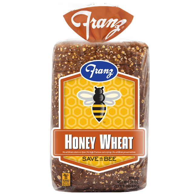 Franz Save the Bee Honey Wheat Bread, 24 oz