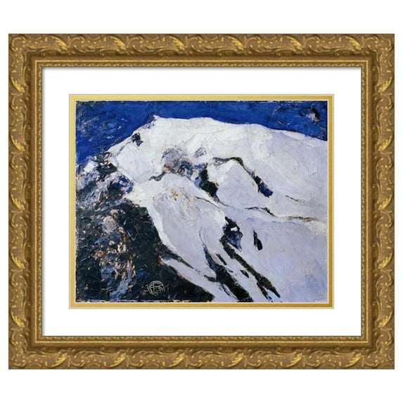 Franz Secky 17x15 Gold Ornate Wood Frame and Double Matted Museum Art Print Titled - The Ortler, Klausen (1930)