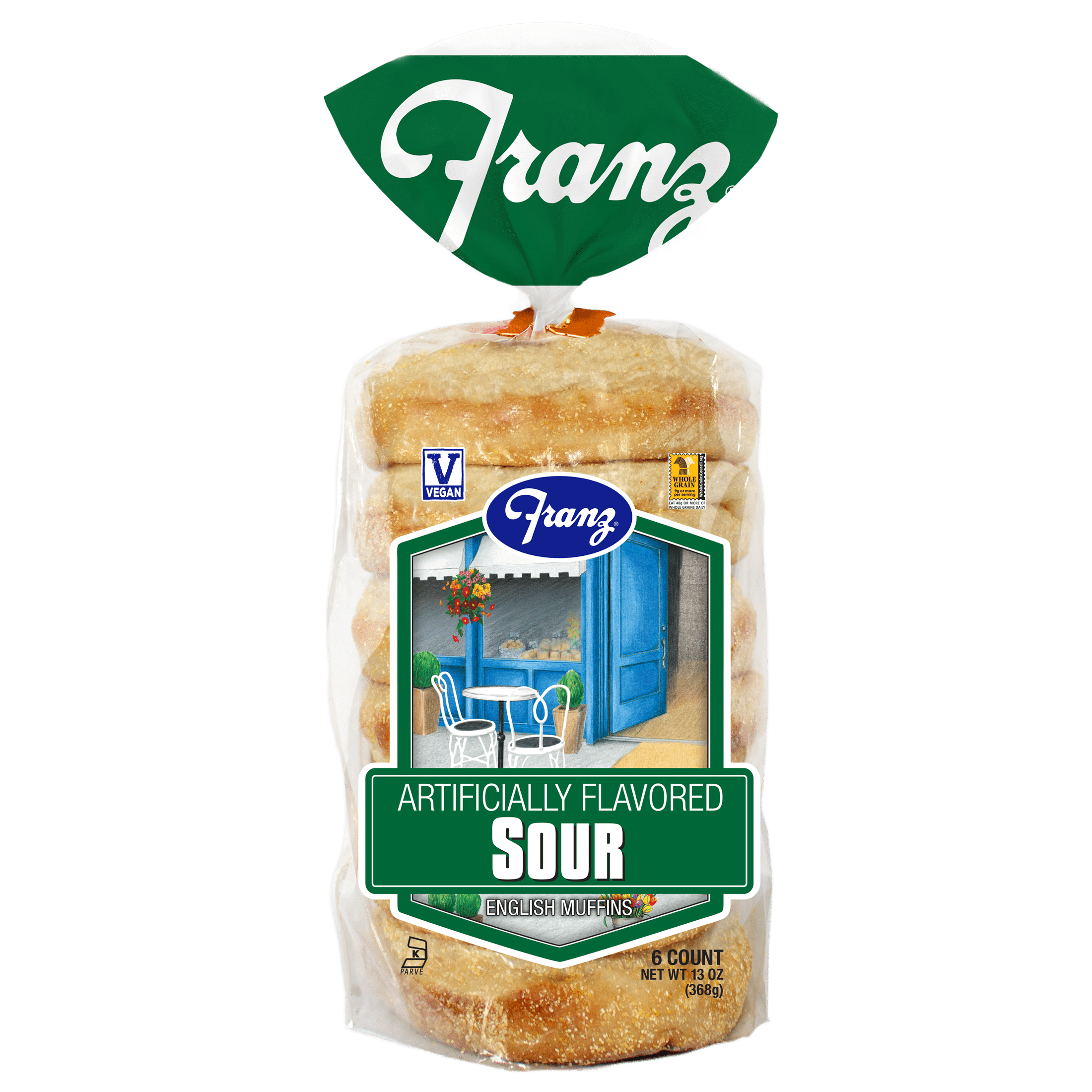 Franz Sour Whole Grain English Muffins, 13 oz, 6 Count